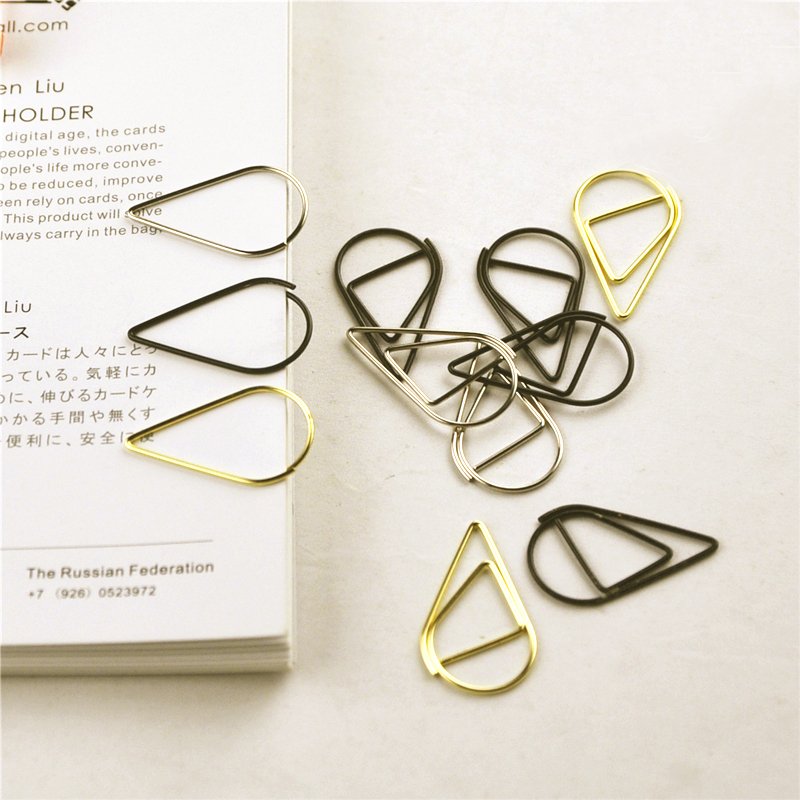 Water-drop Metal Paper Clip/Bookmark