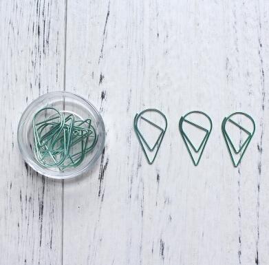 Water-drop Metal Paper Clip/Bookmark