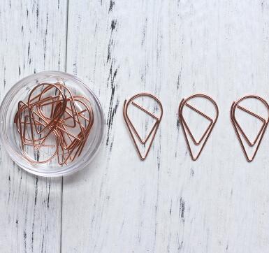 Water-drop Metal Paper Clip/Bookmark