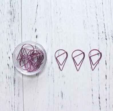 Water-drop Metal Paper Clip/Bookmark